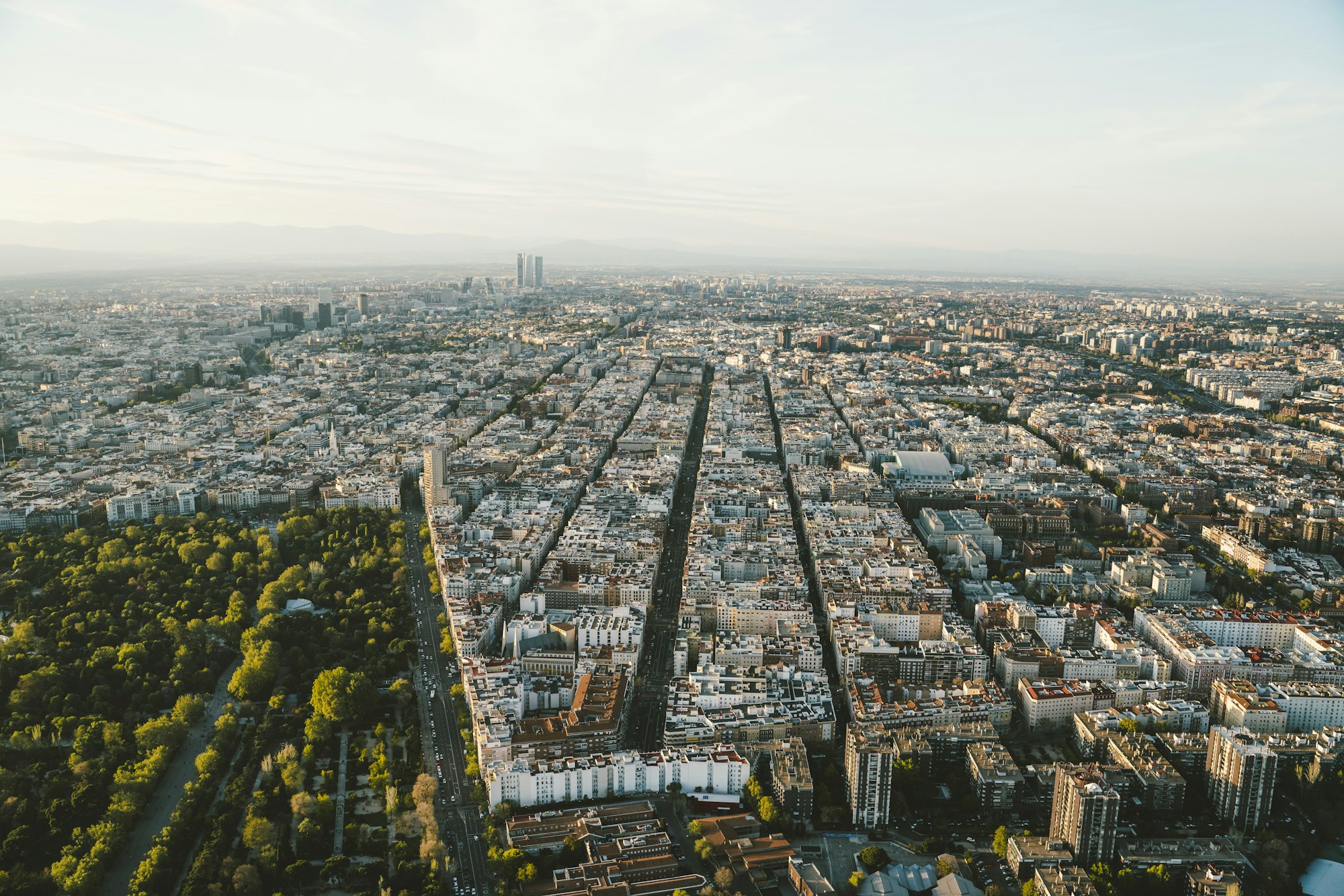 Cityscape skyline view of Madrid